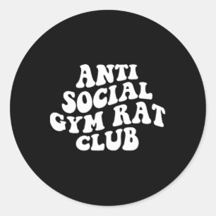 Anti Social Gym Ratte Club Lustiger Gym Fitness Bo Runder Aufkleber