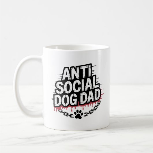 Anti Social Hund Vater - Funny Dog Lover Kaffeetasse (Links)