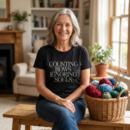 Anti Social Knitting Club Gothic Reihen zählen T-Shirt