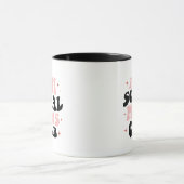 Anti Social Mama Club Retro Rosa Typografie Tasse (Zentrum)