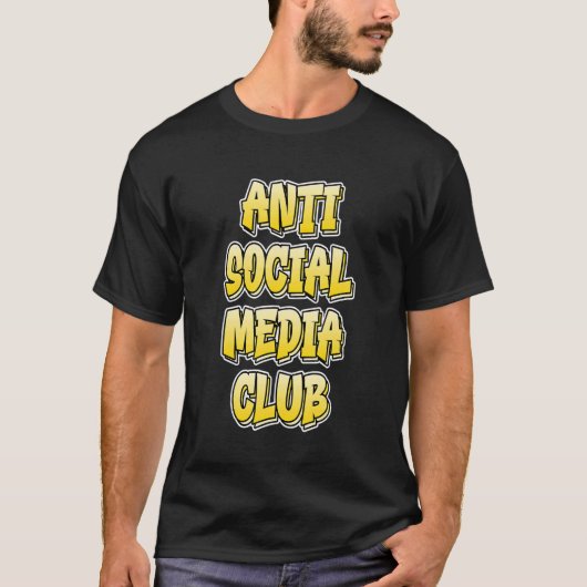 Anti Social Media Club Gelbe Protestaktion Soziale T-Shirt (Vorderseite)