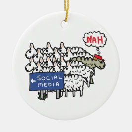 Anti-Social-Media Keramik Ornament