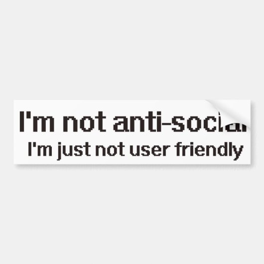 Anti-Social Techie Geek Autoaufkleber (Vorne)