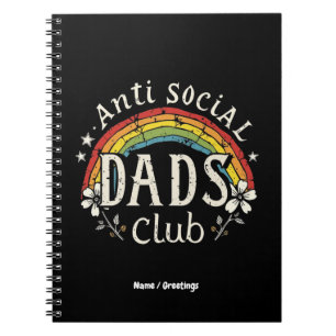 Anti Social Vaters Club Retro Funny Vatertag Notizblock