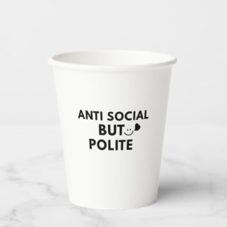 Anti-sozialer, aber höflicher lustiger Introvertie Pappbecher
