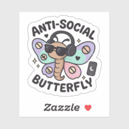 Anti-Sozialer-Schmetterling-Aufkleber – Introverti Aufkleber
