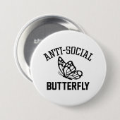Anti-Sozialer Schmetterling Button (Vorne & Hinten)