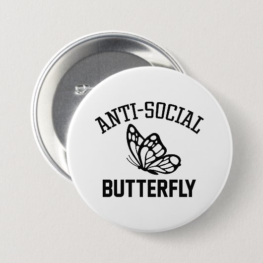 Anti-Sozialer Schmetterling Button (Vorne & Hinten)