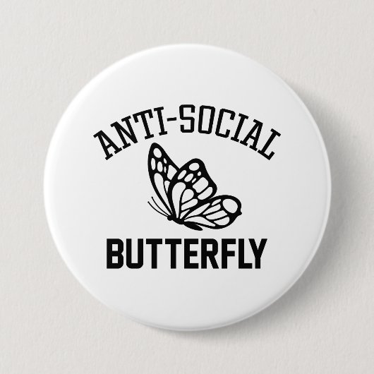 Anti-Sozialer Schmetterling Button (Vorderseite)