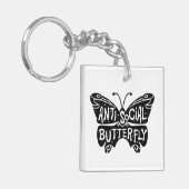 Anti-sozialer Schmetterling Schlüsselanhänger (Vorderseite links)