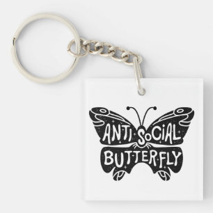 Anti-sozialer Schmetterling Schlüsselanhänger