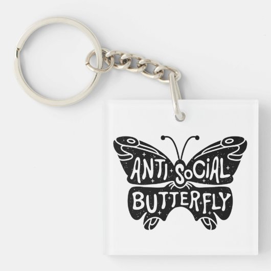 Anti-sozialer Schmetterling Schlüsselanhänger (Vorderseite)
