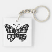 Anti-sozialer Schmetterling Schlüsselanhänger (Rückseite)