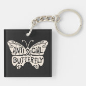 Anti-sozialer Schmetterling Schlüsselanhänger (Rückseite)