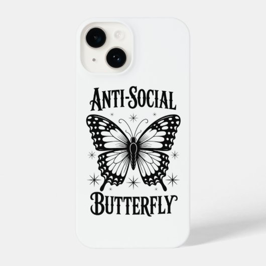 Anti-Sozialer Schmetterling-Spende iPhone Hülle (Rückseite)
