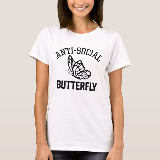 Anti-Sozialer Schmetterling T-Shirt (Vorderseite)