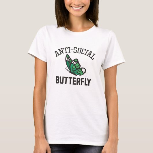 Anti-Sozialer Schmetterling T-Shirt (Vorderseite)