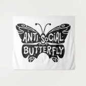 Anti-sozialer Schmetterling Wandteppich (Vorderseite (Horizontal))