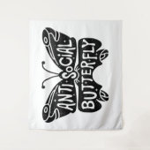 Anti-sozialer Schmetterling Wandteppich (Vorderseite)