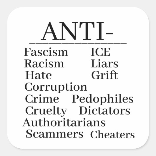 Anti- Sticker (Vorderseite)