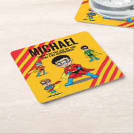 ANTI-STRESS KIDS HERO SUPERHERO POWER TEAM RECHTECKIGER PAPPUNTERSETZER