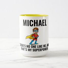 ANTI-STRESS KIDS HERO SUPERHERO POWER ZWEIFARBIGE TASSE