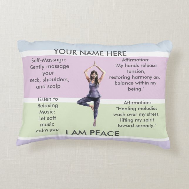 ANTI-STRESS RELAX CALM Meditation PEACE Dekokissen (Rückseite)