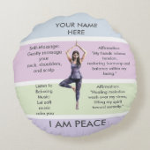ANTI-STRESS RELAX CALM Meditation PEACE Rundes Kissen (Rückseite)