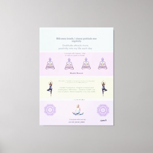 ANTI-Stress with every breath I choose gratitude Leinwanddruck (Vorderseite)