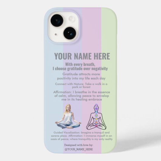 ANTI-Stress YOGA CHAKRA PEACE  GRATITUDE Case-Mate iPhone Hülle (Rückseite)