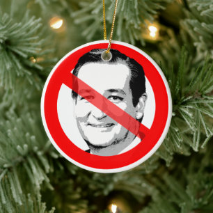 Anti Ted Cruz Durchgestrichenes Gesicht Keramik Ornament