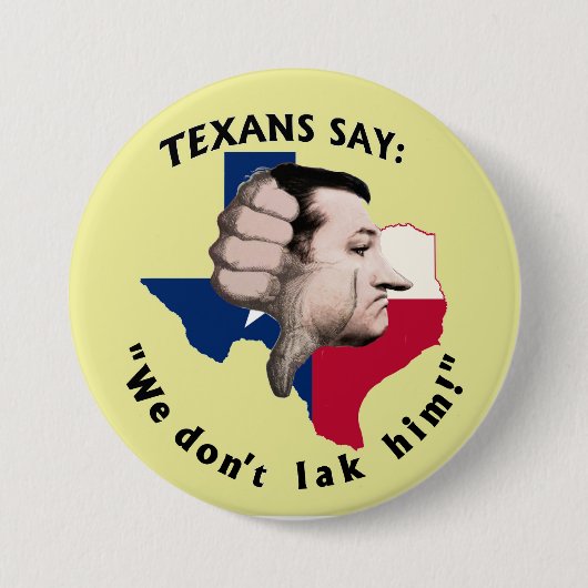 Anti-Ted Cruz für Präsidenten Button (Vorderseite)