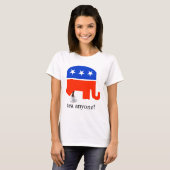 Anti-Tee Party-republikanischer Elefant kacken T - T-Shirt (Vorne ganz)