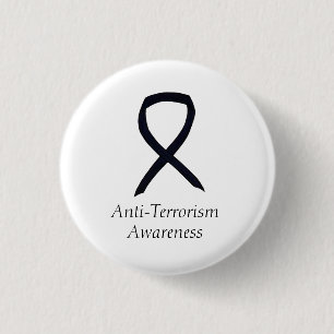 Anti-Terrorismus-Bewusstsein-Schwarzband-Button-An Button