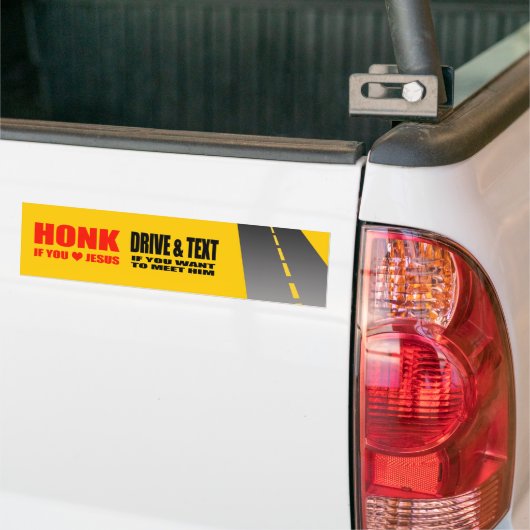 ANTI-TEXTING - HONK WENN SIE LIEBE JESUS AUTOAUFKLEBER (Auf Lkw)