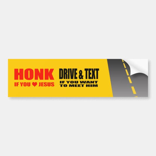 ANTI-TEXTING - HONK WENN SIE LIEBE JESUS AUTOAUFKLEBER (Vorne)