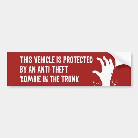Anti-Theft Zombie Autoaufkleber (Vorne)
