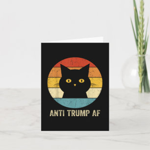 Anti Trump Af T-Shirt Retro Funny Anti Trump Katze Karte