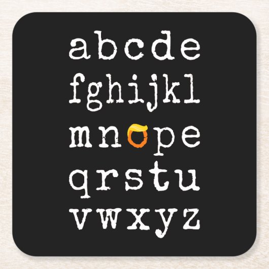 Anti-Trump Alphabet - Nope V Rechteckiger Pappuntersetzer (Vorderseite)