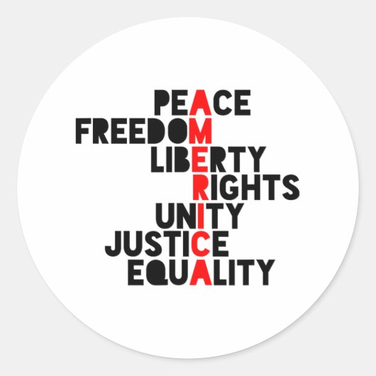 Anti-Trump Amerika bedeutet1 Runder Aufkleber (Vorderseite)