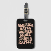 Anti Trump Anti MAGA Protest Feminist Aktivist Gepäckanhänger (Vorderseite Vertikal)