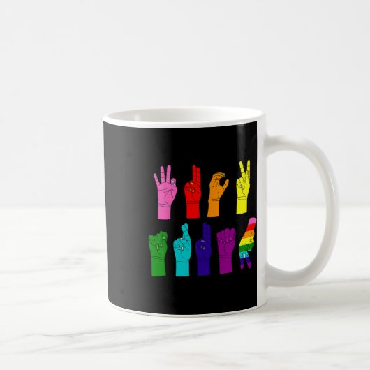 Anti-trump Asl Sign Language Lgbtq+ Protest Kaffeetasse (Rechts)