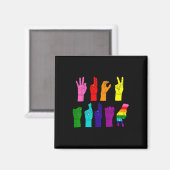 Anti-trump Asl Sign Language Lgbtq+ Protest  Magnet (Vorderseite/Rückseite)