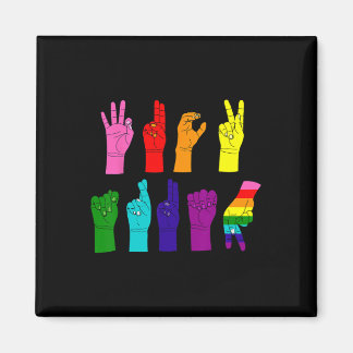 Anti-trump Asl Sign Language Lgbtq+ Protest  Magnet