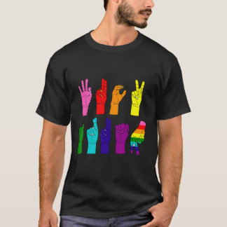 Anti-trump Asl Sign Language Lgbtq+ Protest  T-Shirt