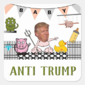 Anti Trump / Baby, Quadratischer Aufkleber (Vorderseite)