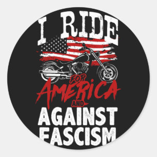 Anti Trump Biker widersetzt sich dem Protest des F Runder Aufkleber