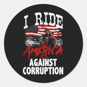 Anti Trump Biker widersetzt sich dem Protest gegen Runder Aufkleber