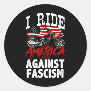 Anti-Trump-Biker widerstehen dem Faschismus Protes Runder Aufkleber