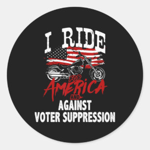 Anti-Trump-Biker widerstehen der Wählerunterdrücku Runder Aufkleber